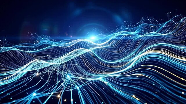 Abstract digital wave pattern emphasizing advanced technology and cybersecurity