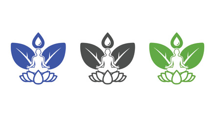 Obraz premium Minimalist vector illustration of a stylized candle with flames in three different color variations including blue