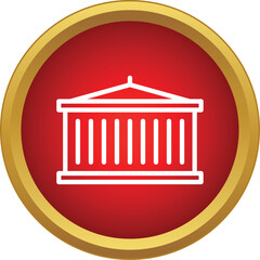 Naklejka premium Ancient temple or courthouse icon representing law, justice, and government building