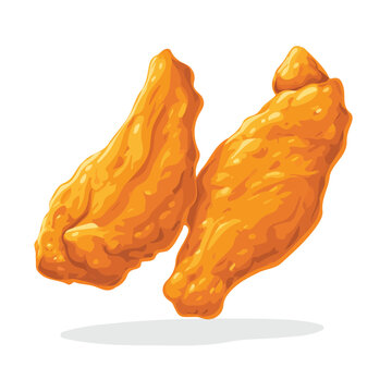 Flat 2D Buffalo Wings vector illustration, icon graphic on white background