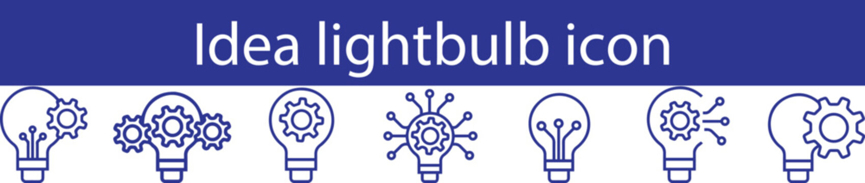 Lightbulb Idea Icons Collection, Innovation and Creativity Outline Symbols Light bulb icons, idea symbols, creative thinking illustrations, brain lightbulb concepts,