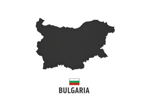 Map of bulgaria with national flag icon