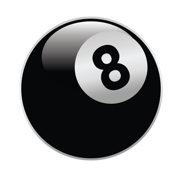 Vector billiards snooker pool 8ball illustration isolated on white background.
