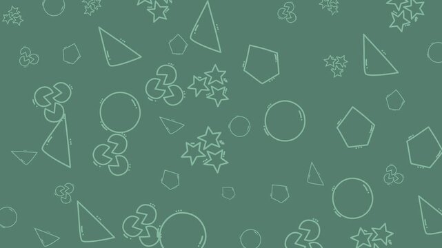 Animated Chalkboard Doodles and Geometric Shapes in Motion.