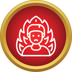 Fototapeta premium Person icon on red button, depicting emotion, stress, and mental health issues