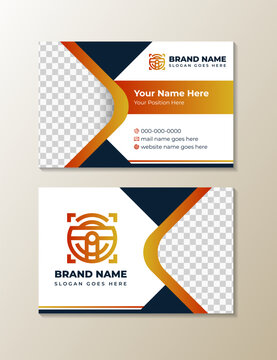 abstract modern Business Card Design Template on horizontal layout. 