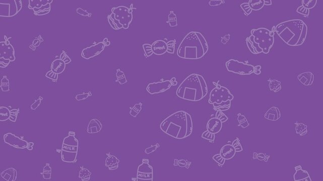 Colorful Purple Background With Doodle Icons Video Moment.