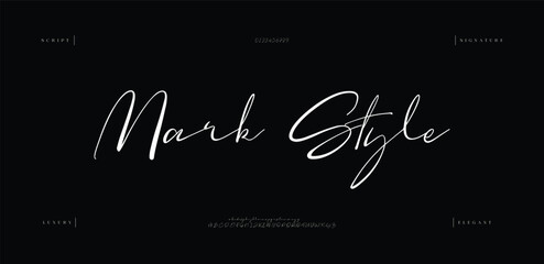Mark Style, Classy elegant font, vintage type or luxury premium typeface, vector English royal alphabet. Classic typography in modern or old art deco style, serif letters for modern, © Spidey 