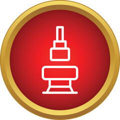 Obraz premium Communication tower icon featuring a simple line art design on a red background