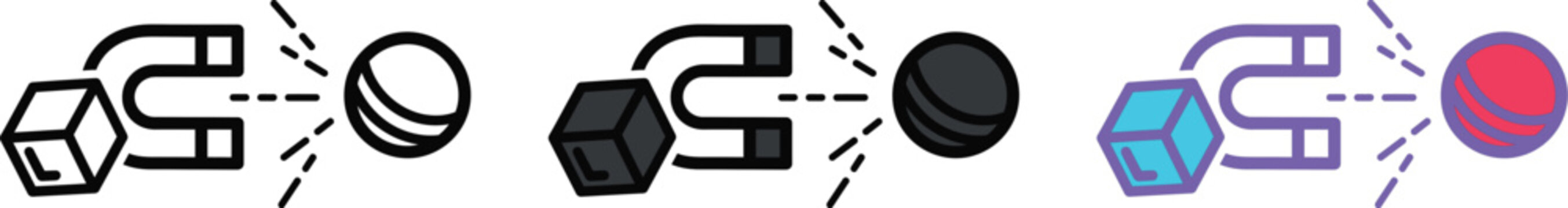 Magnet Attraction and Repulsion Concept Illustration, Physics Force, Opposites Attract and Reject Abstract Banner