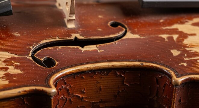 Close up antique violin