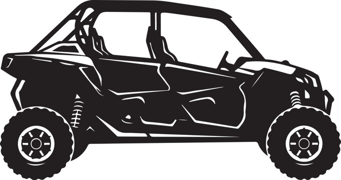 Side by side UTV, off-road vehicle, utility task vehicle, vector illustration