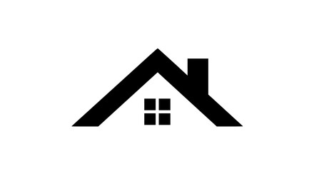 Fototapeta premium Minimalist house roof icon for real estate and home services