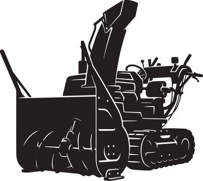 Snow blower, snow thrower, winter equipment, snow removal, vector illustration