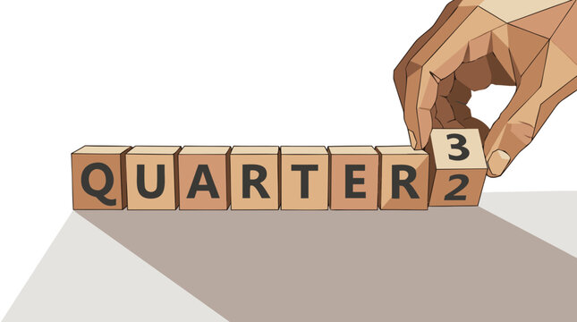 3rd Quarter Typography Text Design Element Flat Vector