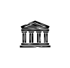 Line drawing of historic Roman columns sculptur and landmarks  Set of decorative architectural elements, including ornate columns and balusters, in a classic style, isolated on a white background.   © Maria