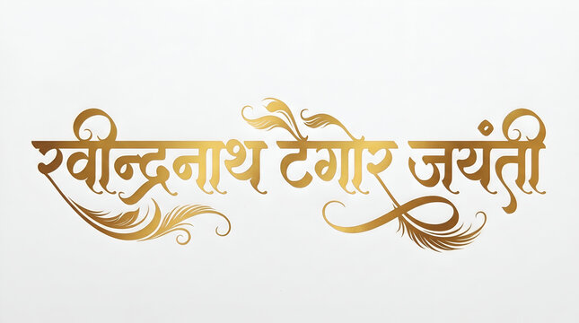 Concept for Rabindranath tagore jayanti, hindi typography logo design.