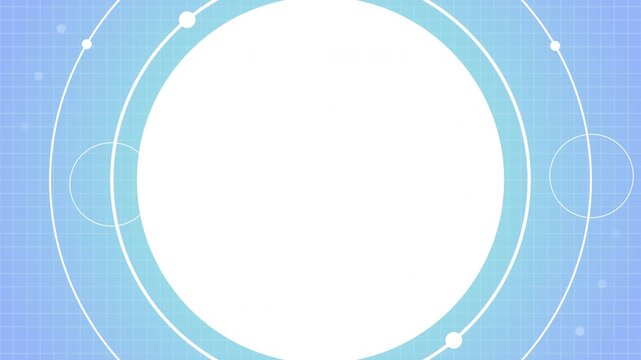 円形フレームの周りをドットや円が回転するループアニメーション