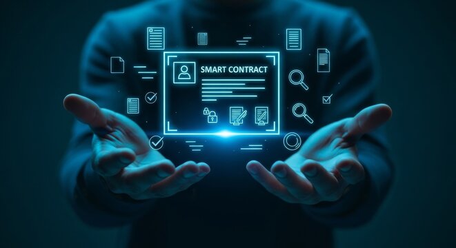 Smart contract automation, blockchain transaction, decentralized automation, crypto transaction, AI-powered contract execution, cloud-based legal document verification, agreements, e-contract system