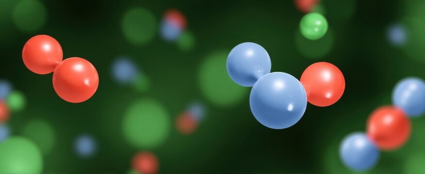 Vivid illustration of a cation engaging with colorful anions in a dynamic chemical solution.