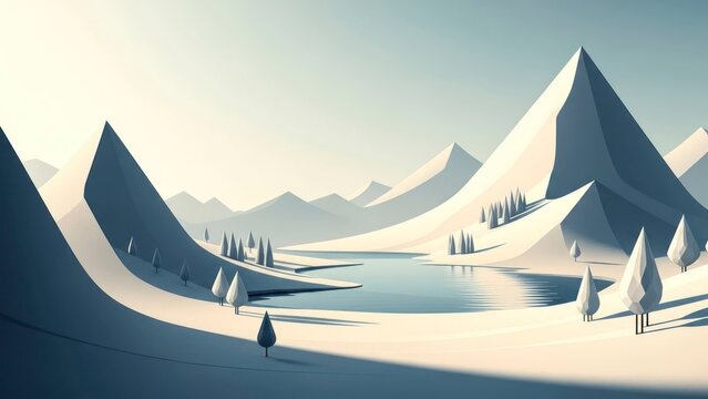 Snowy mountainscape