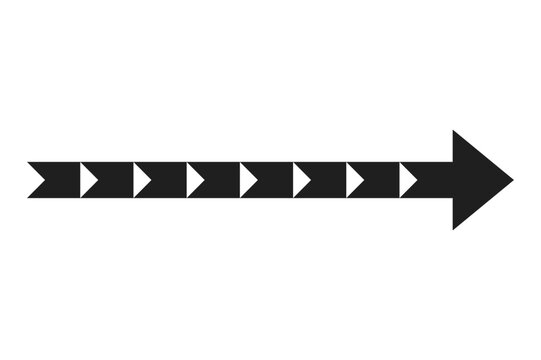 Segmented block progressive step right directional arrow vector icon design for digital graphic user interface modern web application