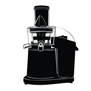 Electric juice extractor silhouette set bundle for healthy beverage.