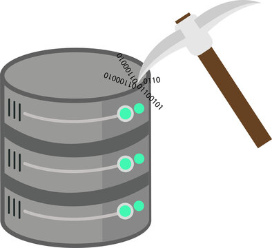 Data mining concept illustrates extraction valuable insights from large database systems using specialized tools.