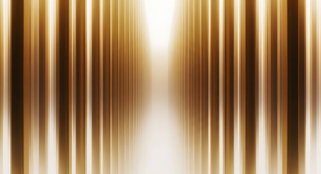 Abstract golden light beams creating a futuristic tunnel effect