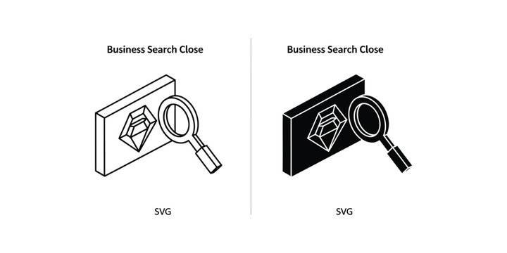 Comparison of business search icons in light and dark themes using svg format