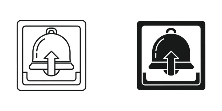Icons depicting a bell with upward and downward arrows indicating volume control directions