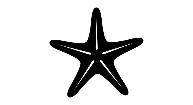 Black starfish icon isolated on white background. Simple sea star vector illustration for marine design.