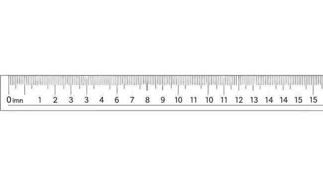 A standard ruler measuring tool with millimeter and centimeter markings
