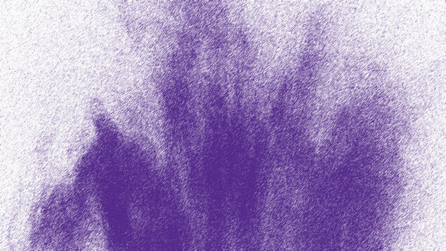 Rough purple brushstrokes scattered across a bright white textured canvas.