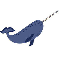 Narwhal whale drawing © alysha
