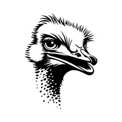 Logotipo con dibujo minimalista de la cabeza de un avestruz  © teracreonte
