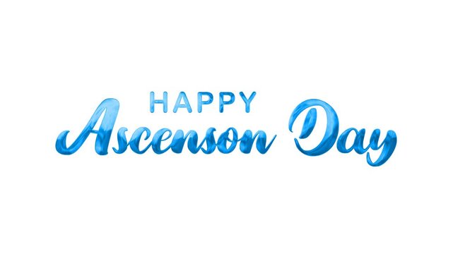 Happy ascension day text animation in blue. Suitable for digital greeting cards, social media posts, or religiousthemed designs.