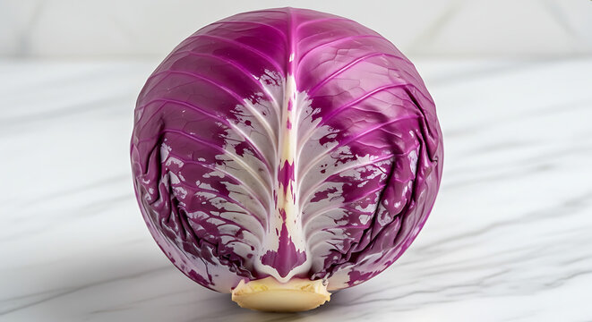 Fresh whole purple cabbage head isolated on white background with vegetable nutrition isolated background ingredient cabbages vegetarian