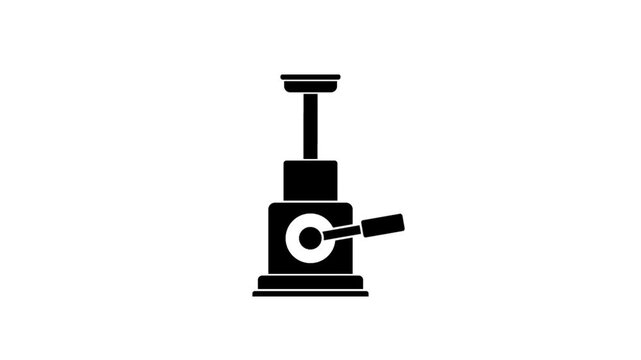This is an animated video clip of a shillouet car jack suitable for use in video content, education, mechanics, mechanics, tools, presentations, repairs

