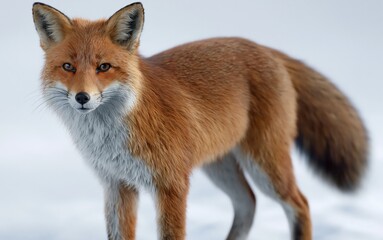Obraz premium Red Fox in Snowy Landscape