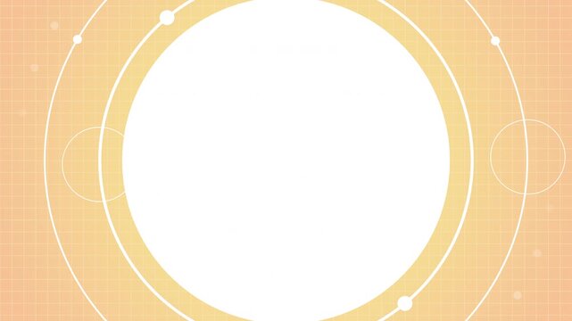 円形フレームの周りをドットや円が回転するループアニメーション
