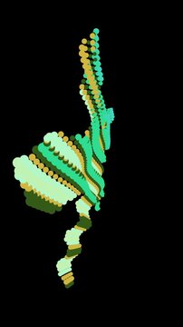 Abstract Neon Spiral Form Rising in Darkness