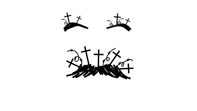 Gulag symbol, black isolated vector silhouette
