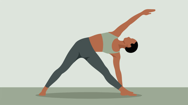 Woman in yoga pose triangle illustration