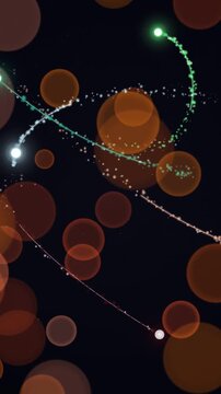 Floating Light Orbs in Night Sky
