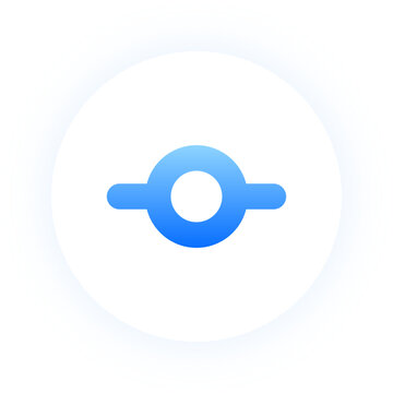 Vibrant blue git commit icon with neon glow for software version tracking