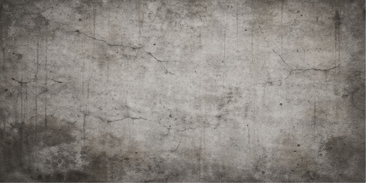 A dark and aged grunge concrete wall texture featuring a rough gray cement surface with a dirty vintage stone pattern for a textured backdrop