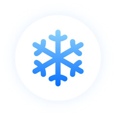 Obraz premium Glowing blue snowflake icon for winter weather and cold temperature