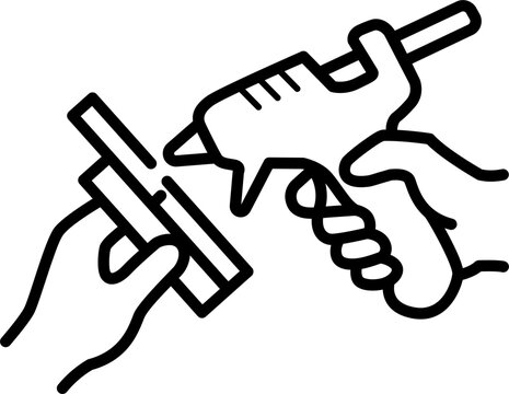 Glue Gun and Craft Assembly Line Icon