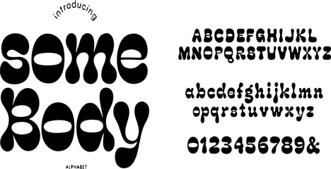 Bold custom black font alphabet and numbers, introducing some body typography © Songram